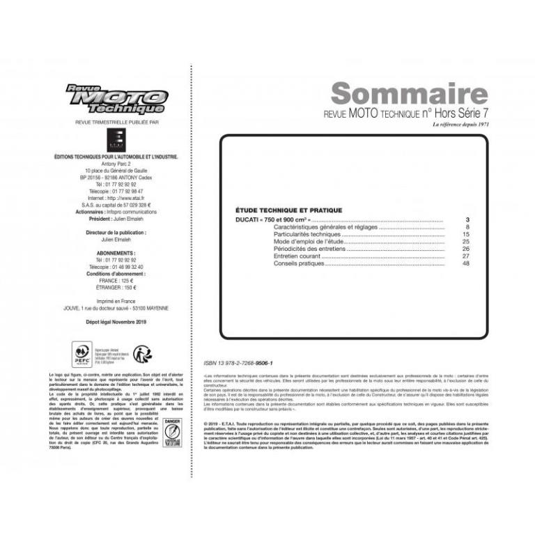 Revue technique moto ETAI RMT HS 7.1 DUCATI 750/900/906 (1987 à 1993) - ref. 9294