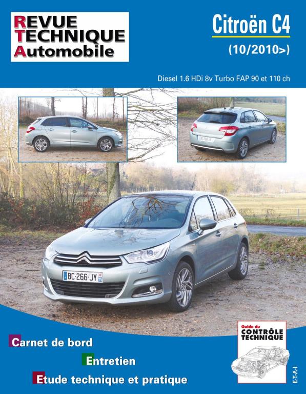 Revue technique auto RTA B759 CITROEN C4 II 1.6 HDI 112/92 TURBO 16V/8V ref. 24282 au meilleur