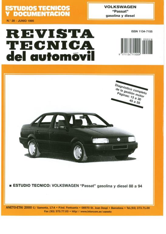 Revista Técnica del Automóvil ETAI RTE Nº 28 VOLKS. PASSAT - ref. 24981
