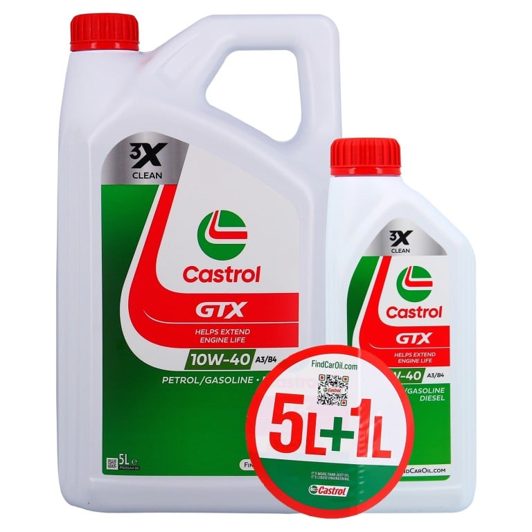 Huile moteur CASTROL CASTROL GTX 10W-40 A3/B4 5+1L - ref. 15F8FF