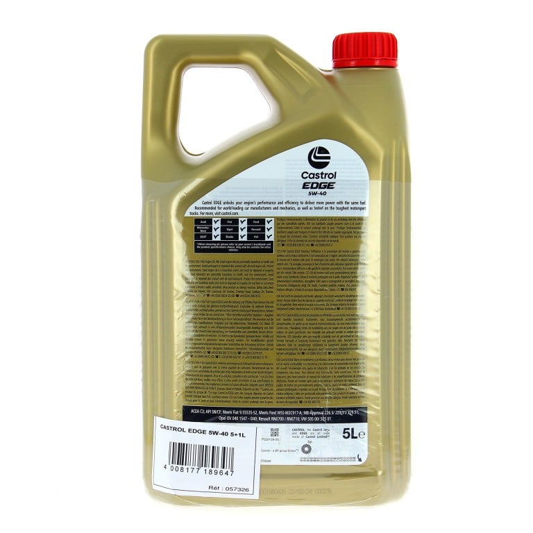 Huile moteur CASTROL CASTROL EDGE 5W-40 5+1L - ref. 15F7D8