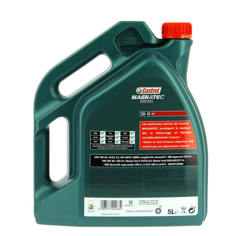 Huile moteur CASTROL Magnatec Diesel 5W40 5 L - ref. 151B73
