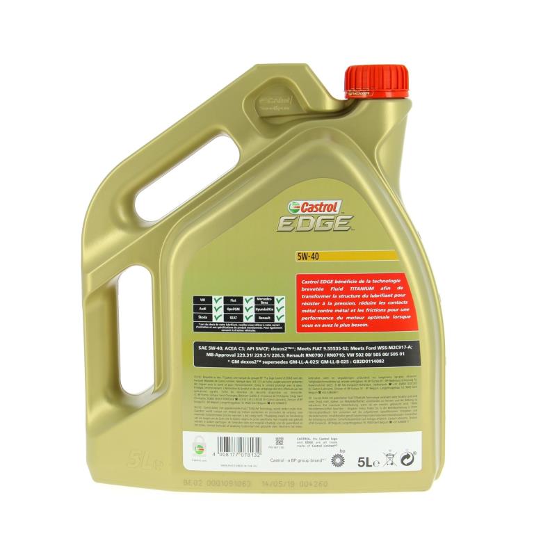 Huile moteur CASTROL Edge 5W40 5 L - ref. 153A51