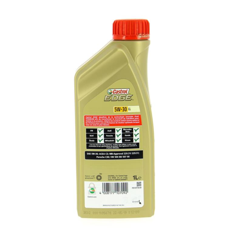Huile moteur CASTROL Edge 5W-30 LL 1 L - ref. 15666C