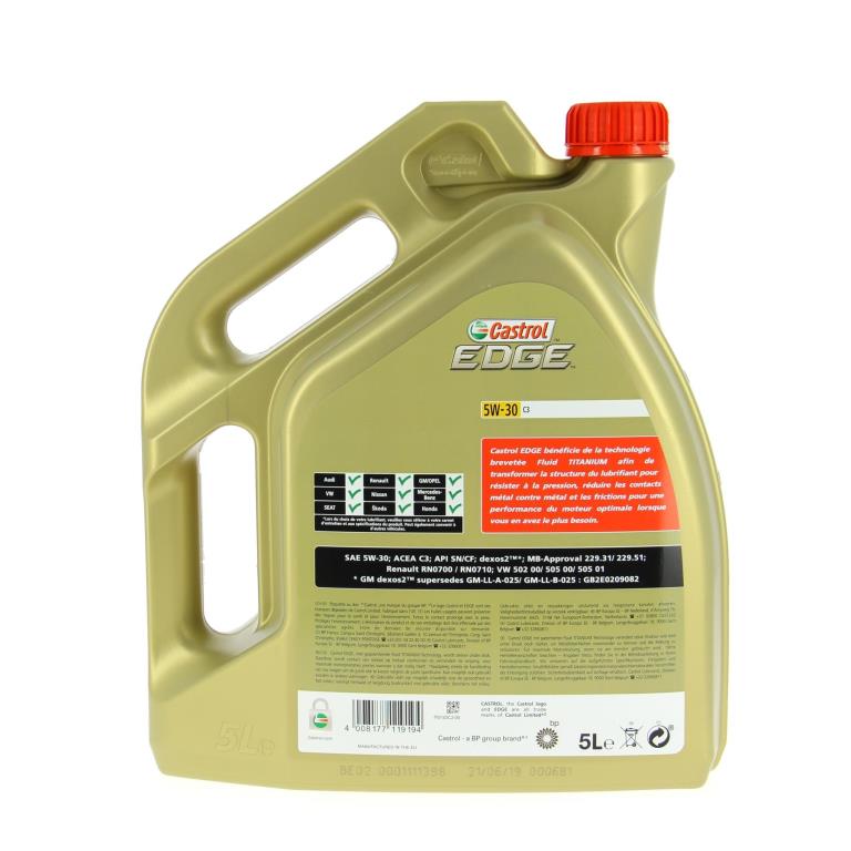 Huile moteur CASTROL Edge 5W-30 C3 5 L - ref. 157EF0