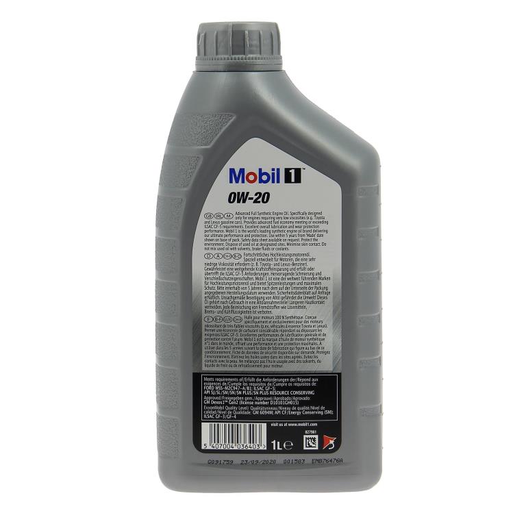 Óleo motor MOBIL MOBIL 1 0W-20 1L - ref. 155251