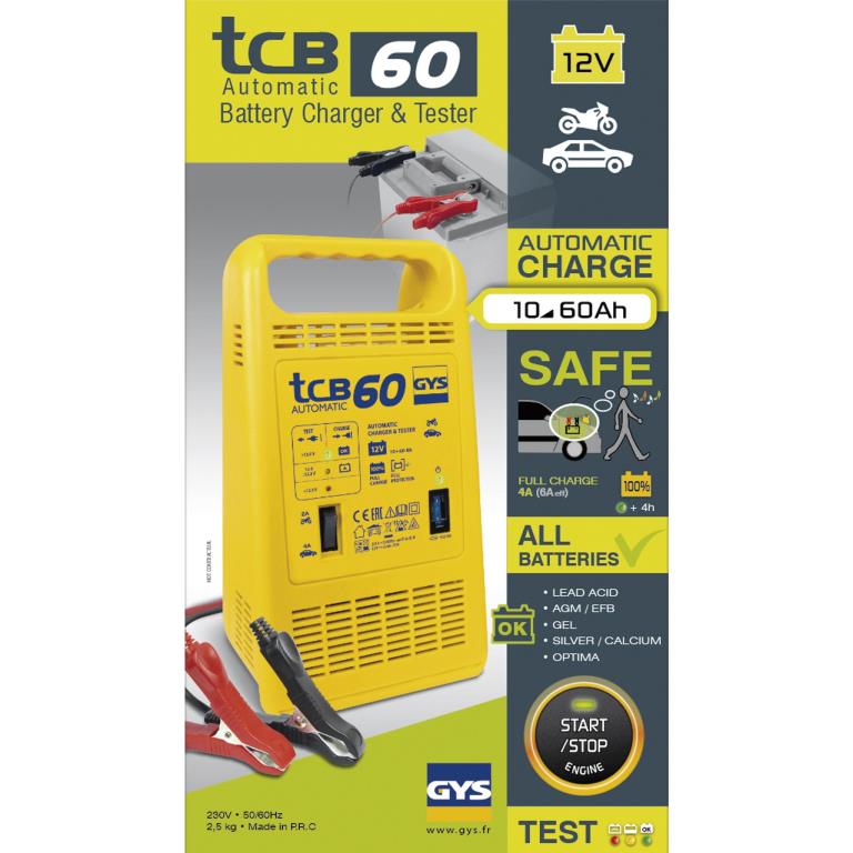 Chargeur de batterie de voiture ((de 6 à 12 V, et câbles)) GYS TCB 60 - ref. 023253