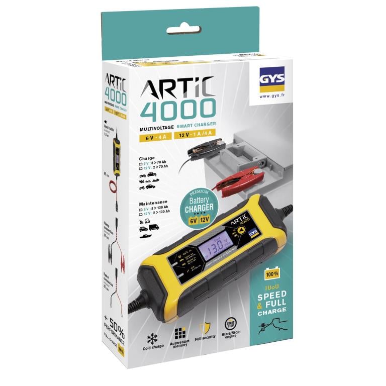 Chargeur de batterie de voiture ((de 6 à 12 V, et câbles)) GYS ARTIC 4000 - ref. 029583