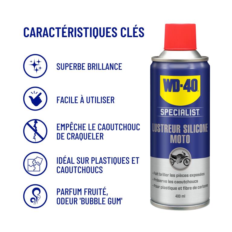 Lustrant Carrosserie WD40 Lustreur Silicone WD-40 Specialist Moto 400 ml - ref. 33021/46