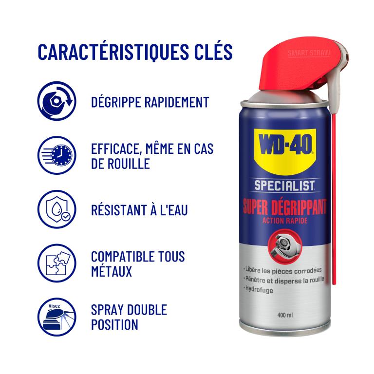 Dégrippant-Lubrifiant WD40 Super Dégrippant WD-40 Specialist 400 ml - ref. 33348