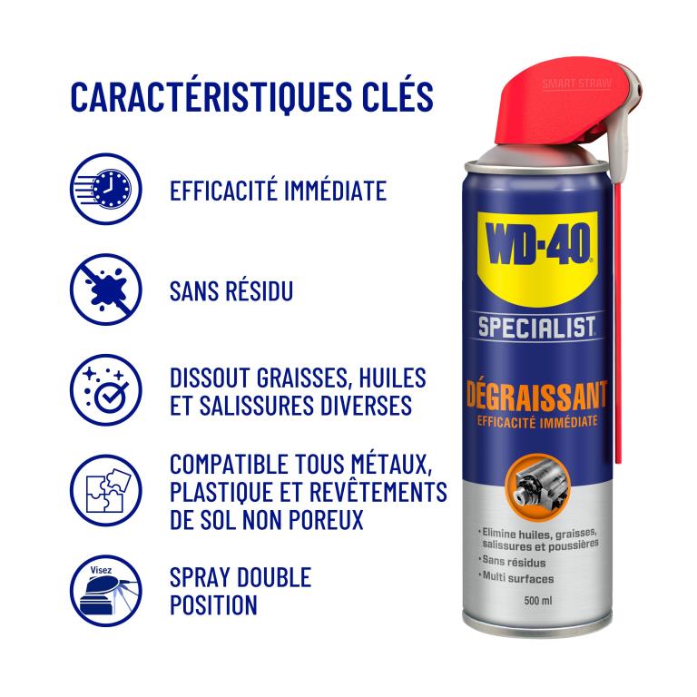 Dégraissant mécanique WD40 Dégraissant WD-40 Specialist 500 ml - ref. 33392