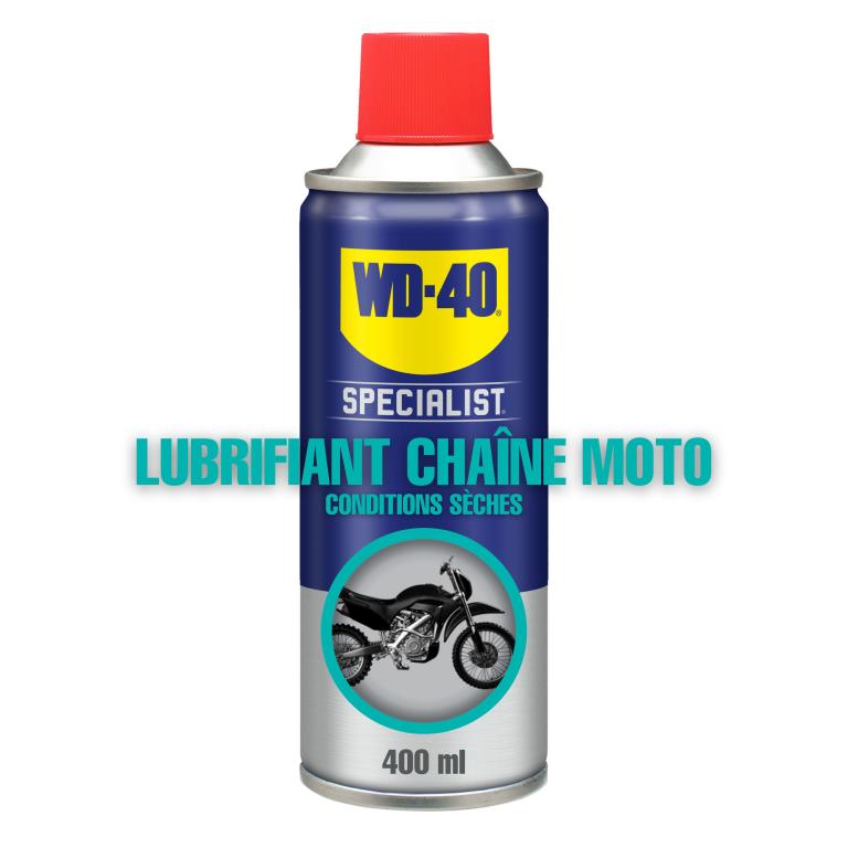 Nettoyant chaîne WD40 Lubrifiant Chaîne Conditions Sèches WD-40 Specialist Moto 400 ml - ref. 33786/46