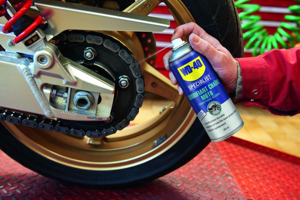 Nettoyant chaîne WD40 Lubrifiant Chaîne Conditions Sèches WD-40 Specialist Moto 400 ml - ref. 33786/46