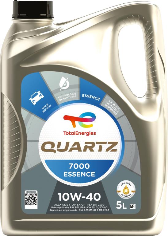 Huile moteur TotalEnergies QUARTZ 7000 ESSENCE 10W-40 5L - ref. 213664