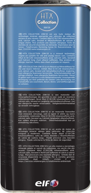 Aceite de motor (Aceite motor) ELF HTX COLLECTION 20W-50 5L - ref. 209716