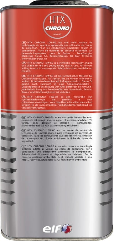 Aceite de motor (Aceite motor) ELF HTX CHRONO 10W-60  5L - ref. 209717