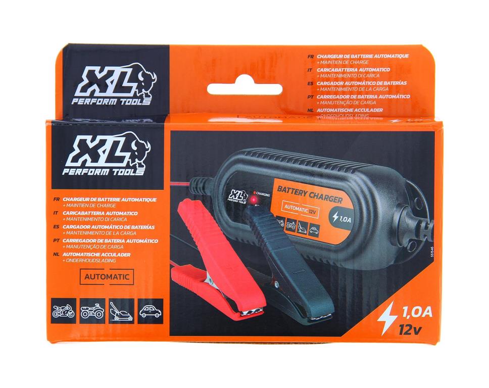 Chargeur de batterie de voiture ((de 6 à 12 V, et câbles)) XLP TOOLS ref. 551546