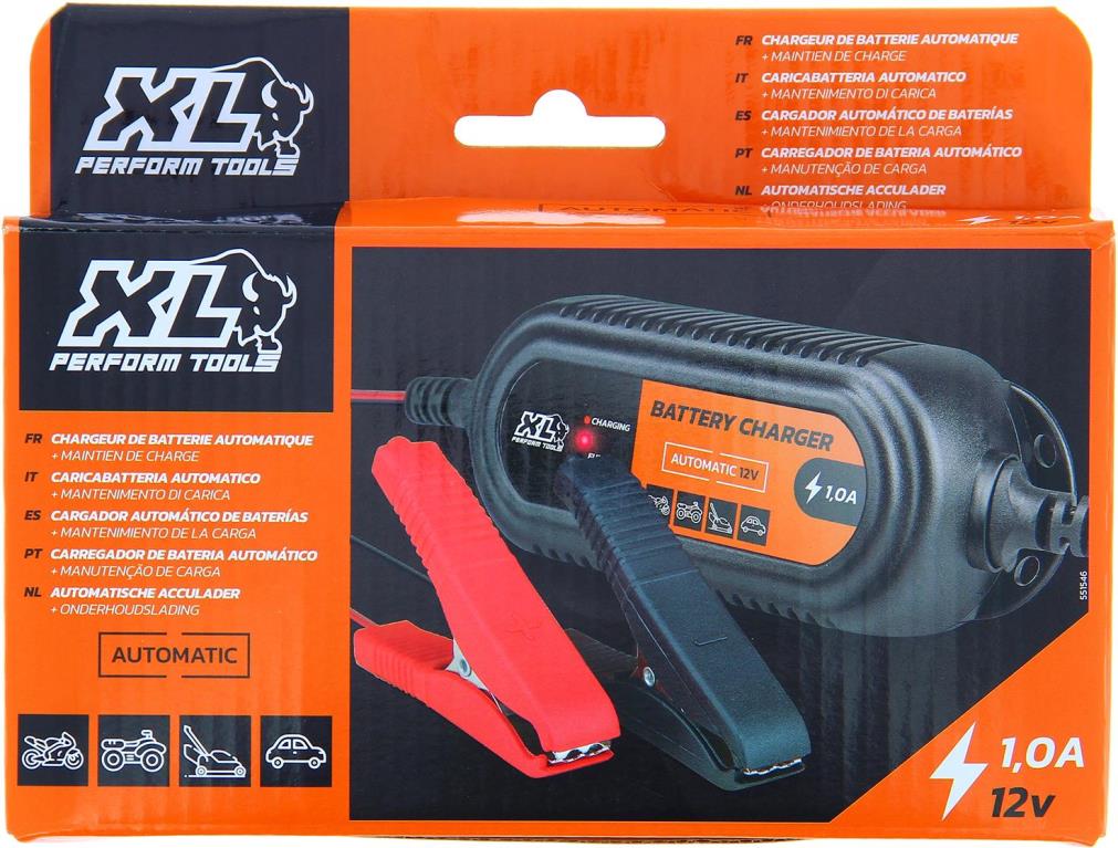 Chargeur de batterie de voiture ((de 6 à 12 V, et câbles)) XLP TOOLS ref. 551546