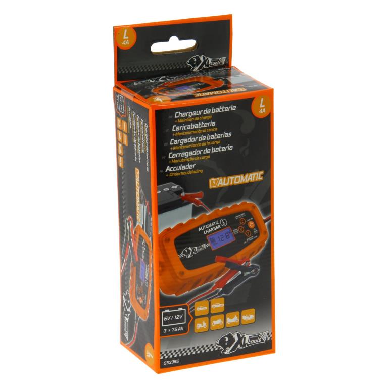 Chargeur de batterie de voiture ((de 6 à 12 V, et câbles)) XLP TOOLS ref. 553986