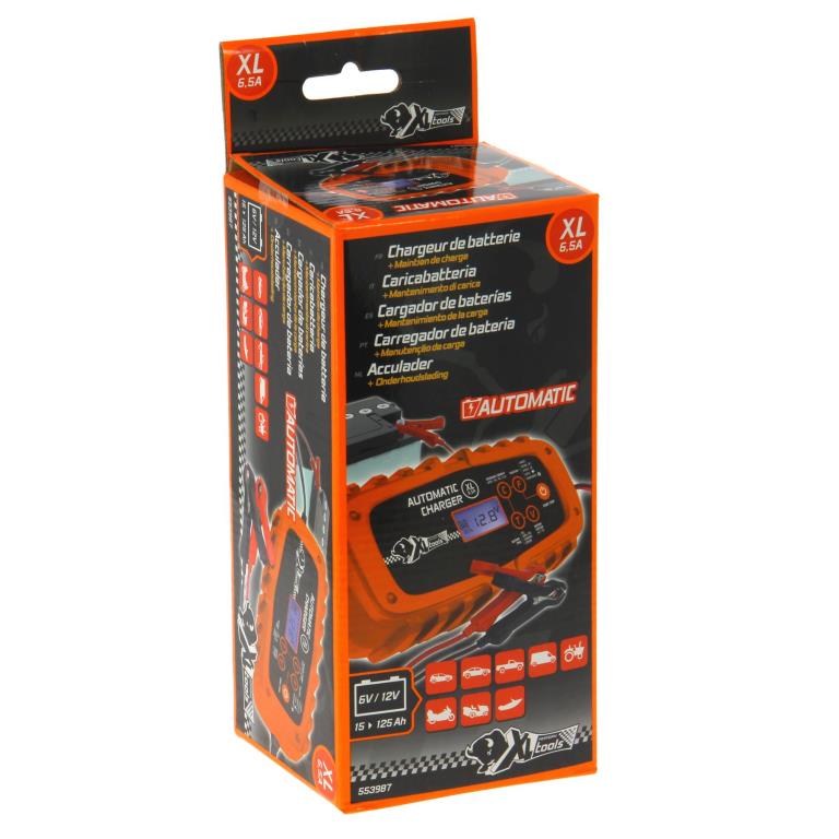 Chargeur de batterie de voiture ((de 6 à 12 V, et câbles)) XLP TOOLS ref. 553987