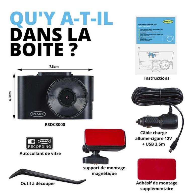Dashcam (Caméra embarquée) RING RSDC3000
