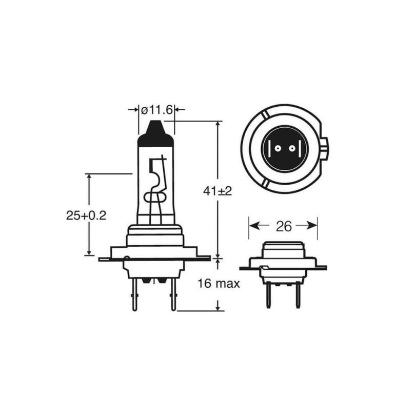 Ampoule, projecteur longue portée RING H4 - RX2072