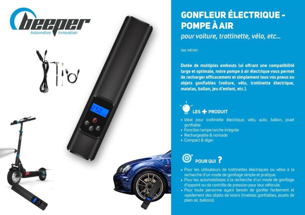 Gonfleur - manomètre gradué (Gonfleur pneus) BEEPER ME140