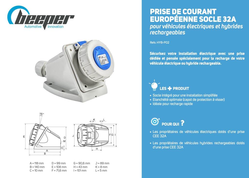 Adaptador, caja de enchufe BEEPER ref. HYB-P02