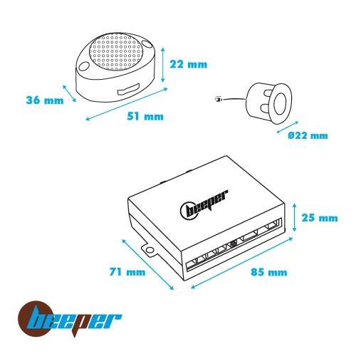 Radar de recul (de voiture) BEEPER RVU-RR1