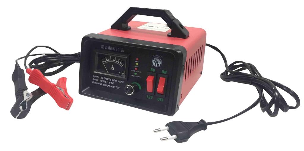 Chargeur de batterie de voiture ((de 6 à 12 V, et câbles)) OTOKIT ref. T085