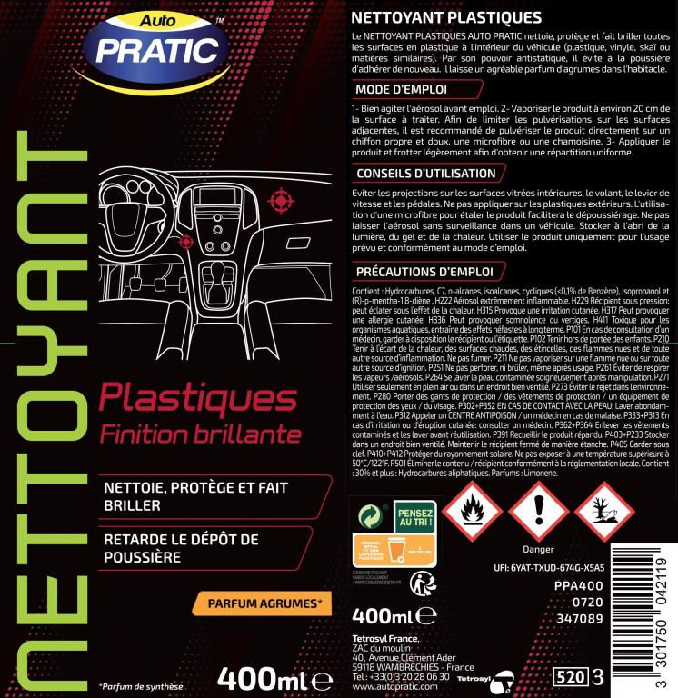 Abrilhantador de plásticos Auto Pratic ref. PPA400