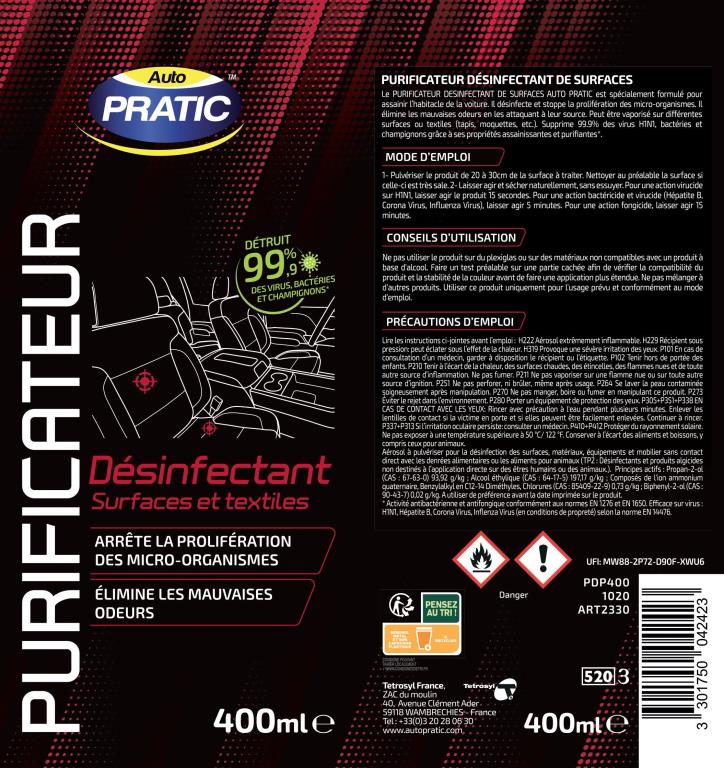 Désinfectant Auto Pratic ref. PDP400