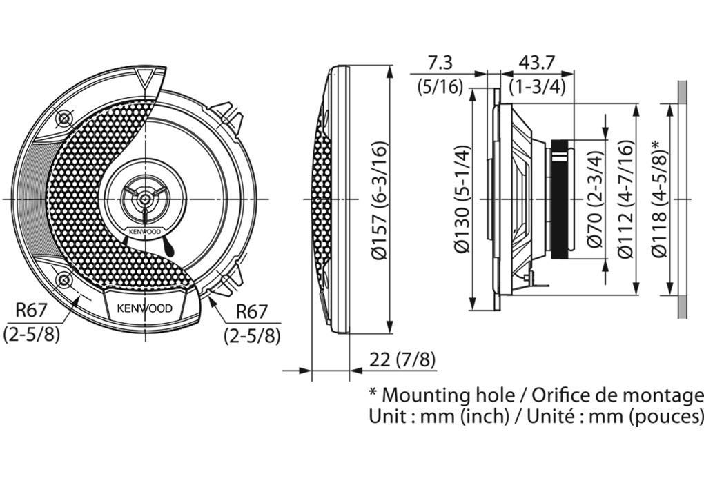 Haut-parleurs (Enceintes) KENWOOD ref. KFC-S1366