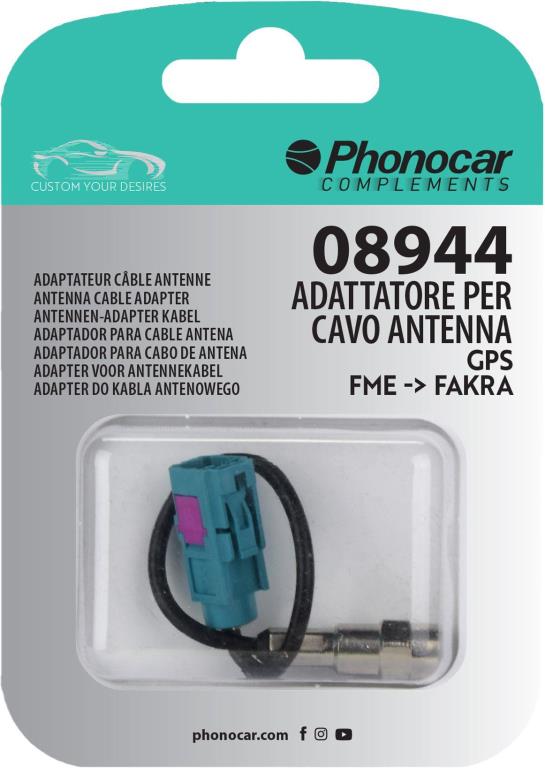 Adaptateur d'antenne universel (Adaptateur antenne autoradio) PHONOCAR ref. 8944