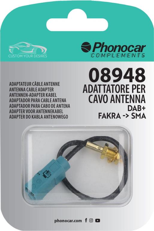 Adaptateur d'antenne universel (Adaptateur antenne autoradio) PHONOCAR ref. 8948