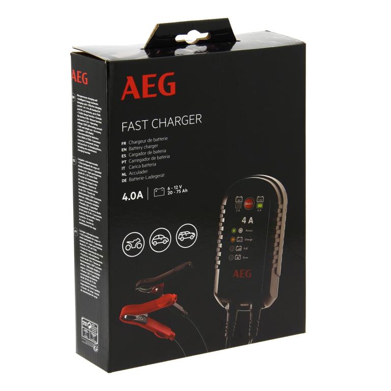 Chargeur de batterie de voiture ((de 6 à 12 V, et câbles)) AEG ref. 005183