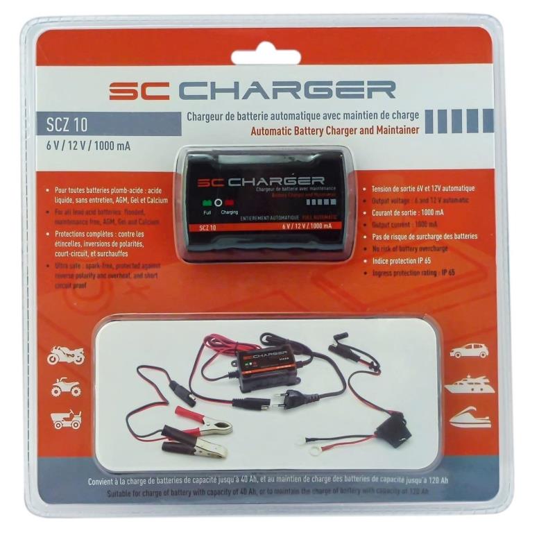 Chargeur de batterie moto SC Charger SCZ10 au meilleur prix - Oscaro