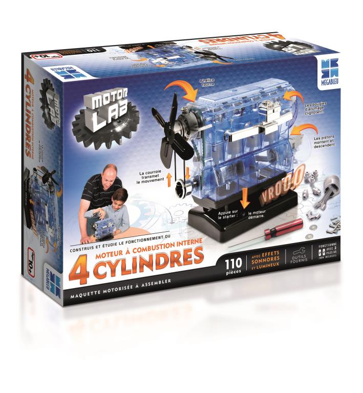 Jeux scientifiques MEGABLEU Moteur à Combustion interne 4 cylindres - ref. HM04MB
