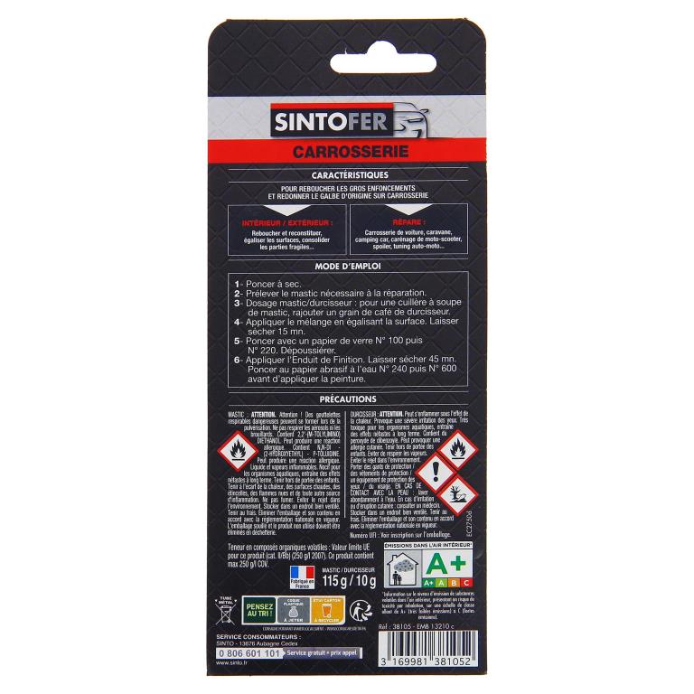 Résine et mastic carrosserie SINTO  ref. 022500