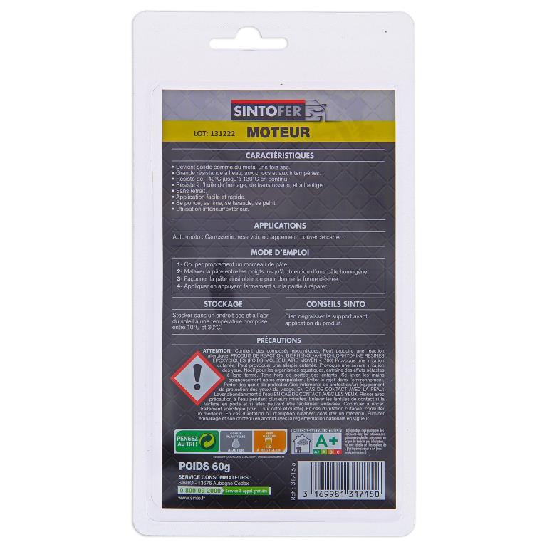 Résine et mastic carrosserie SINTO ref. 022521