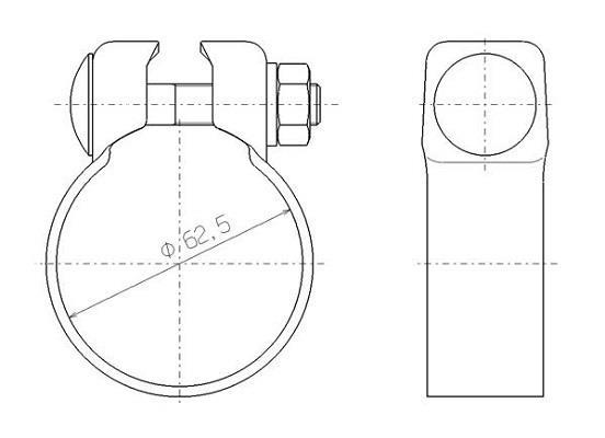 Collier de serrage, échappement WALKER ref. 80365