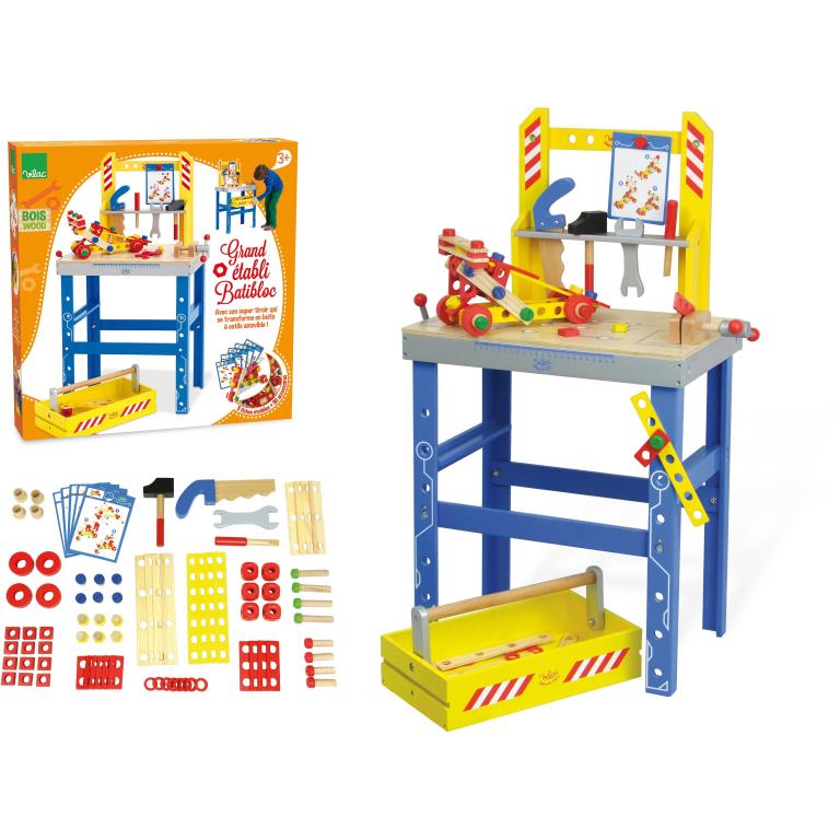 Jeux d'imitation VILAC Grand établi Batibloc et son tiroir/boîte à outils - ref. 2131