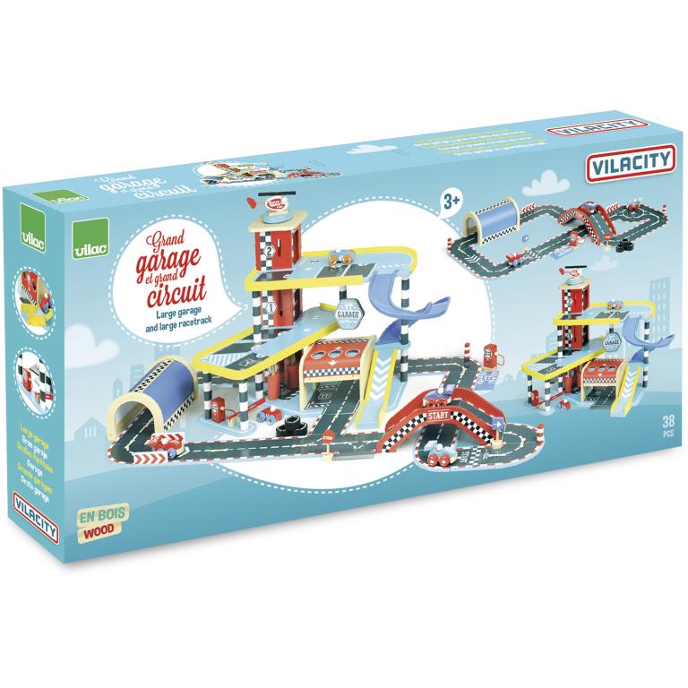 Jeux d'imitation VILAC Garage et grand circuit Vilacity - ref. 2339