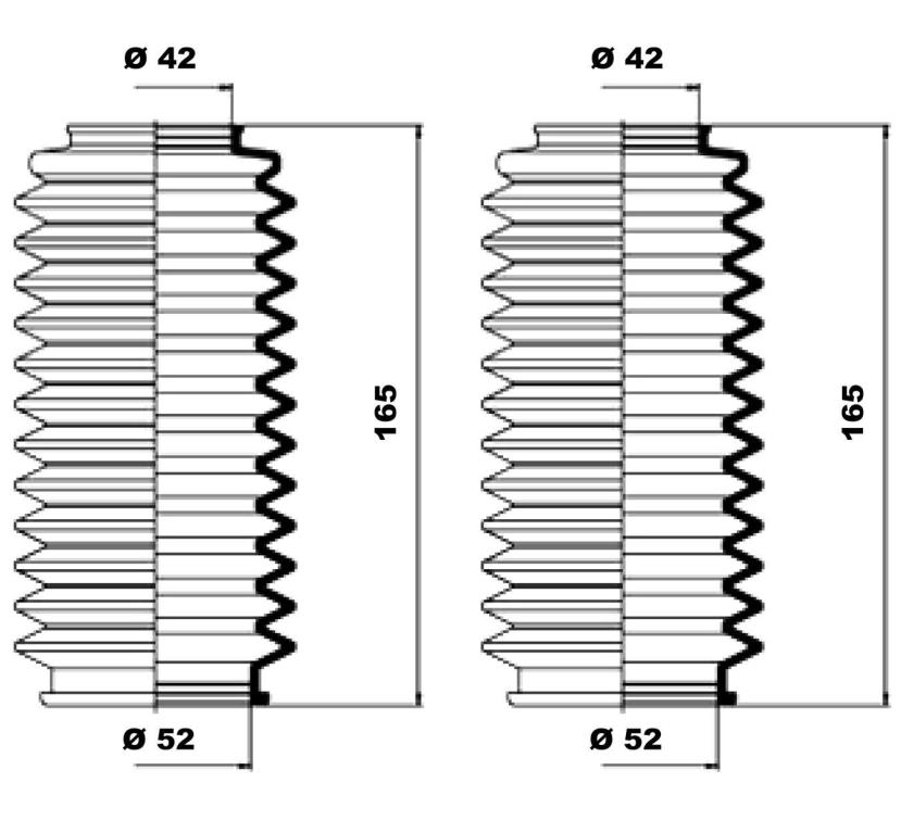 Jeu de joints-soufflets, direction MOOG ref. K150002