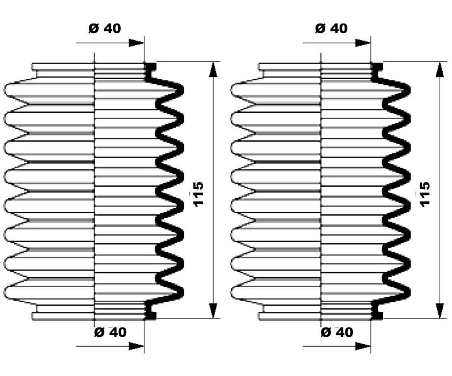 Juego de fuelles, dirección MOOG ref. K150010