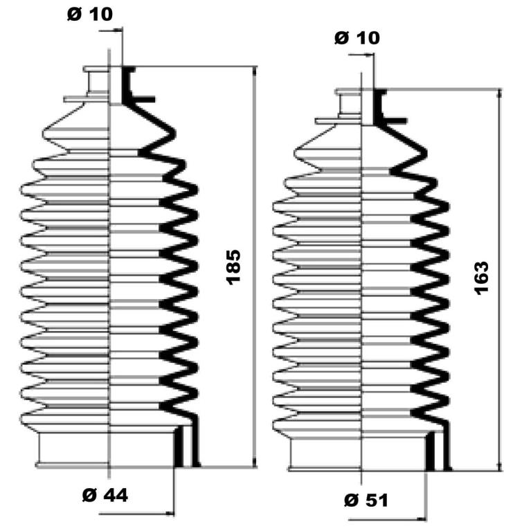Soufflet de direction (Soufflet de cremaillere) MOOG ref. K150012