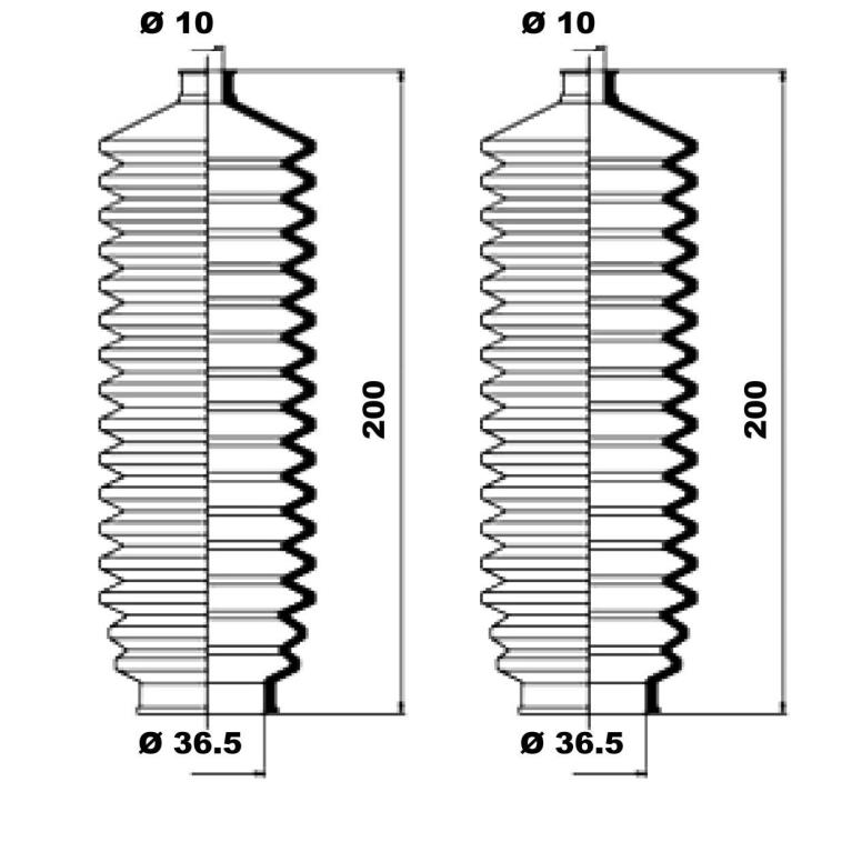 Jeu de joints-soufflets, direction MOOG ref. K150019