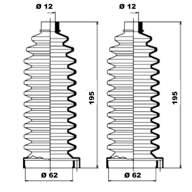 Juego de fuelles, dirección MOOG ref. K150023