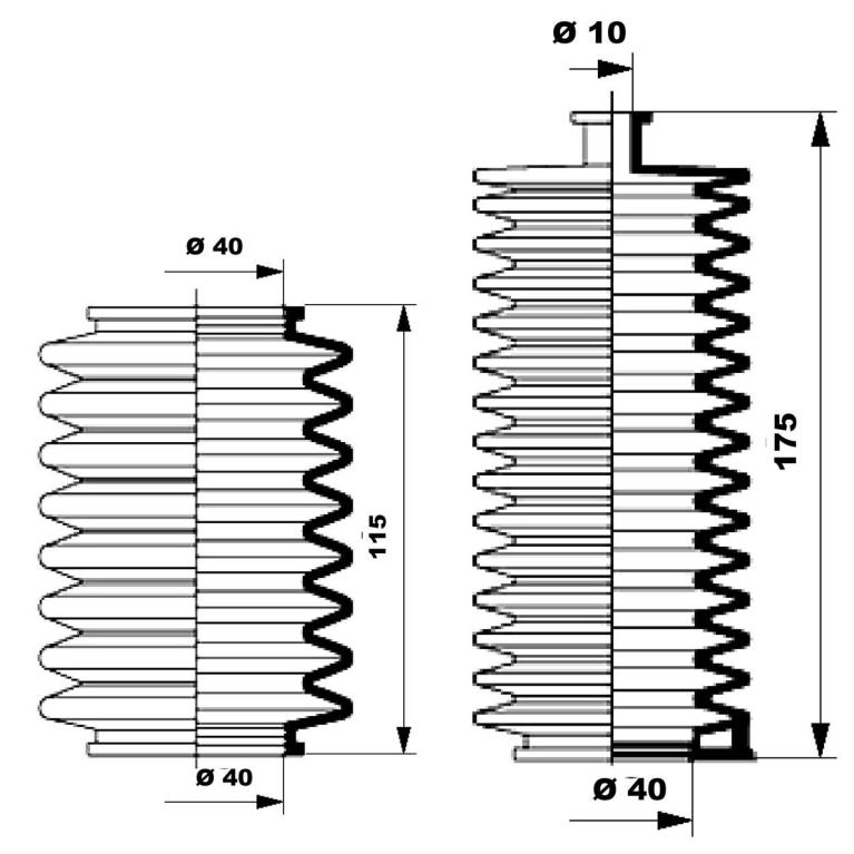 Soufflet de direction (Soufflet de cremaillere) MOOG ref. K150045