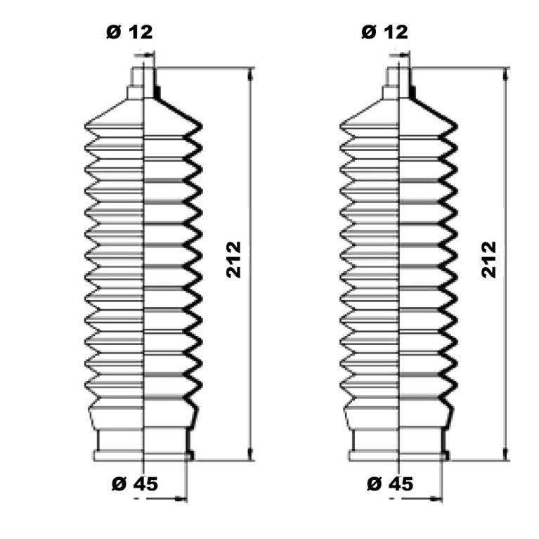 Soufflet de direction (Soufflet de cremaillere) MOOG ref. K150052